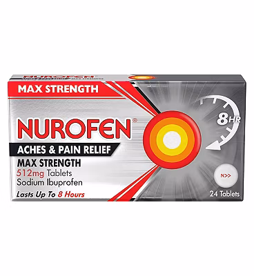 Nurofen Max Strength Joint & Back Pain Relief 512mg - 24 Tablets