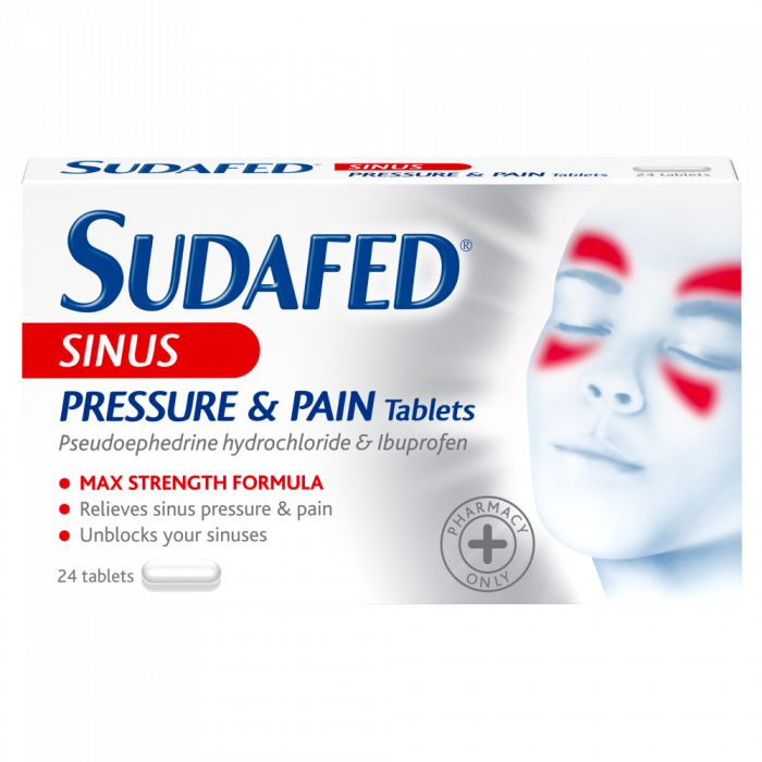 Sudafed Sinus & Pain Relief - 24 Tablets