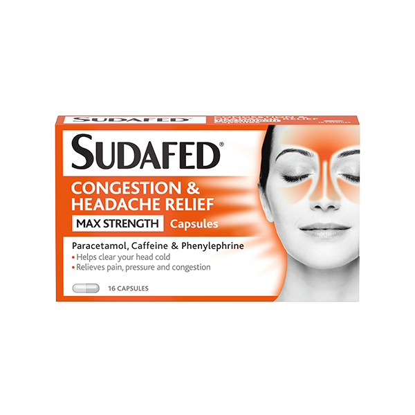 Sudafed Congestion and Headache Relief Max Strength - 16 Capsules