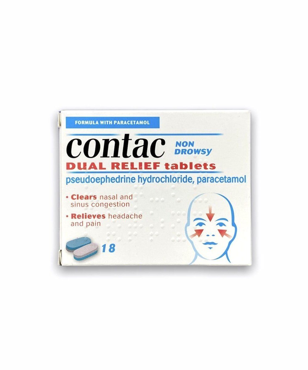 Contac Non-Drowsy Dual Relief - 18 tablets