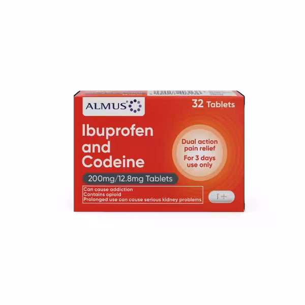 Almus Ibuprofen and Codeine 200mg/12.8mg - 32 Tablets